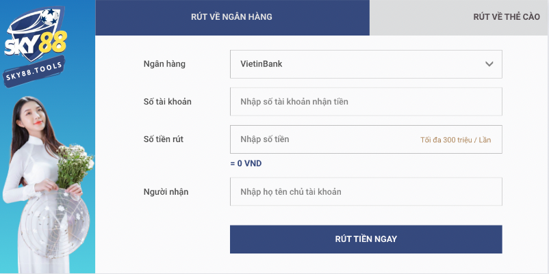 rút tiền sky88 về ngân hàng